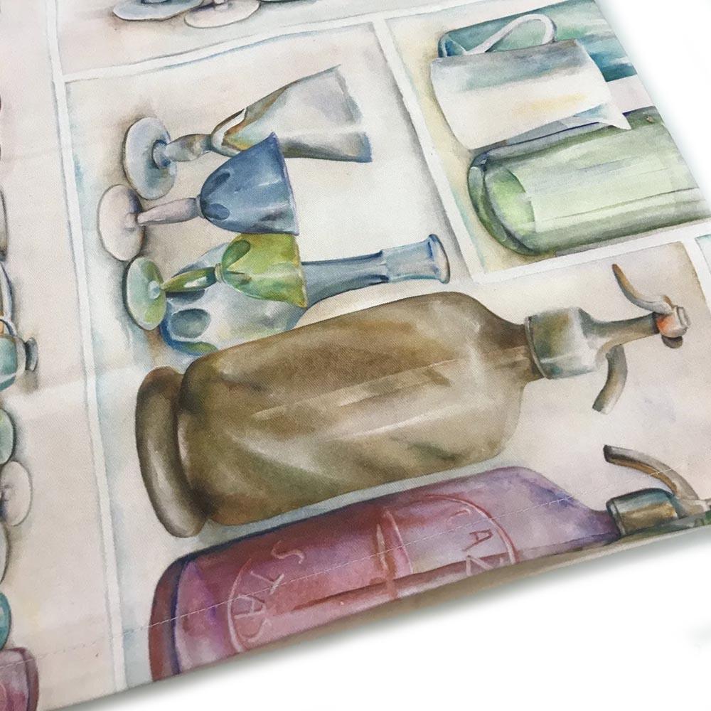 Maison Sucrèe Tovaglia 150x180 Pintura Bottiglie S34 - Passarelli Biancheria