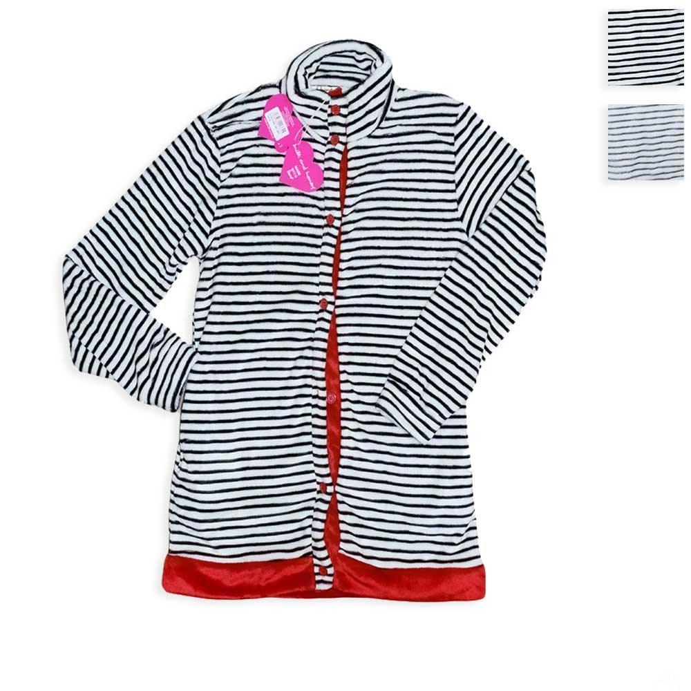 Milk and Honey Vestaglia Corta da Donna in Pile Abbottonata VE0196 Passarelli Biancheria