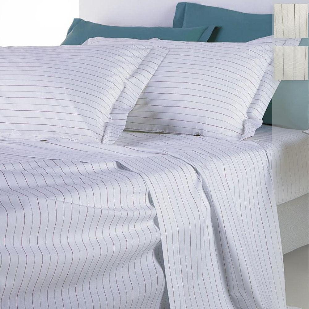 Mirabello Completo Lenzuola in Percalle di Cotone Matrimoniale Bristol 201273 S100 - Passarelli Biancheria