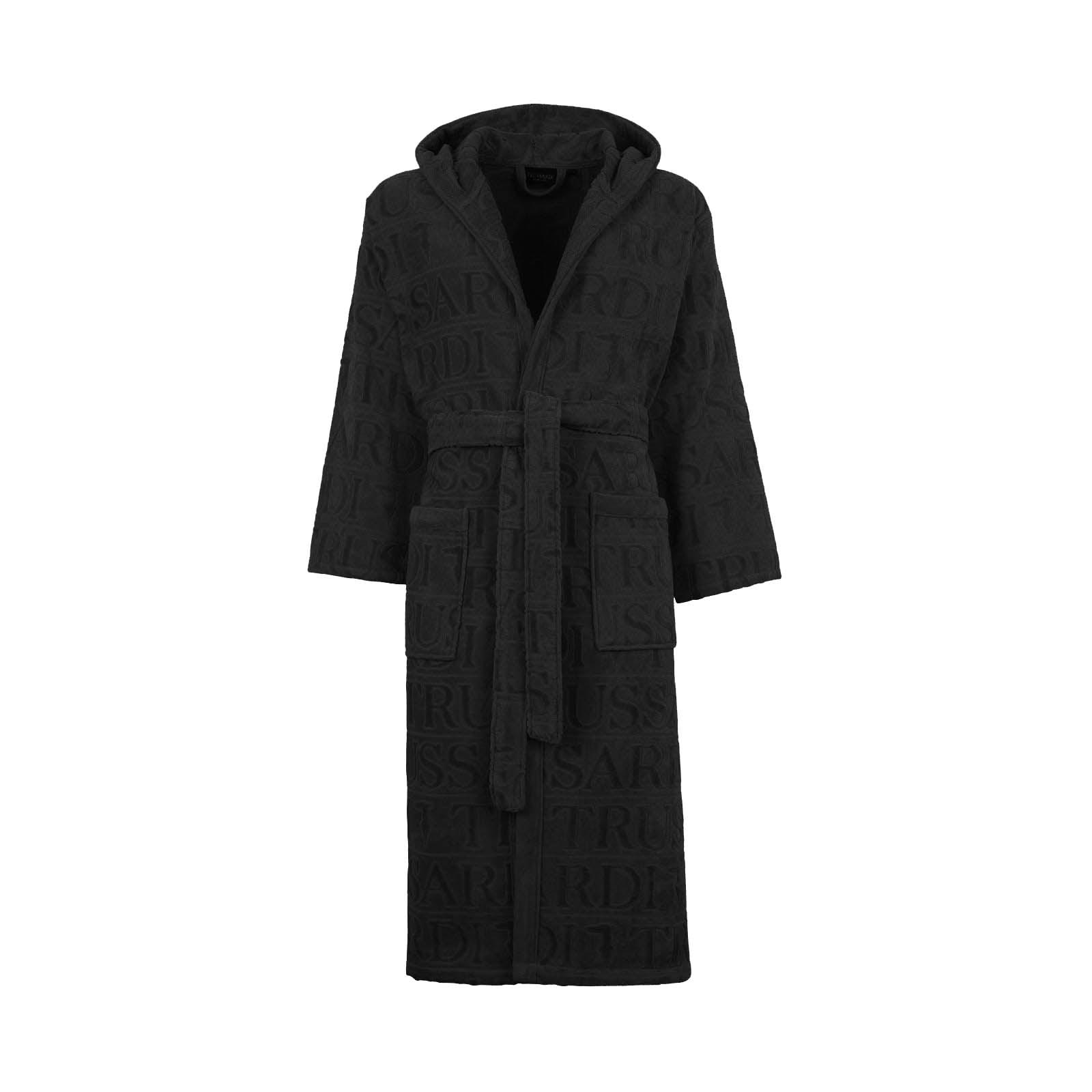 Trussardi Home Accappatoio con Cappuccio in Puro Cotone Overlogo S120 - Passarelli Biancheria