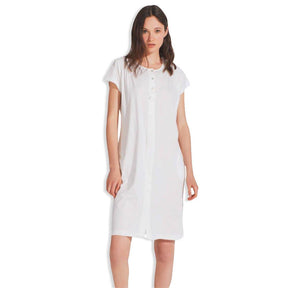 Noidinotte Camicia da Notte per Donna Aperta Avanti Maniche Corte Cotone Jersey Leggero LA2133 S22 - Passarelli Biancheria