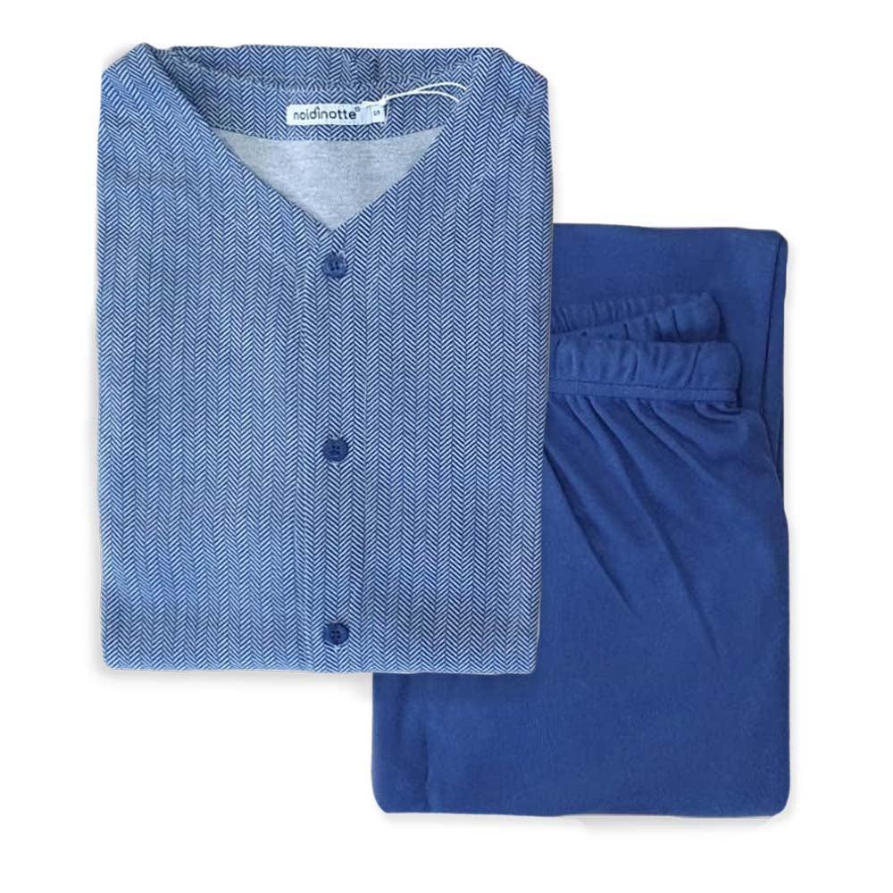 Noidinotte Pigiama da Uomo in Caldo Cotone Aperto Avanti FC002339 S31 - Passarelli Biancheria