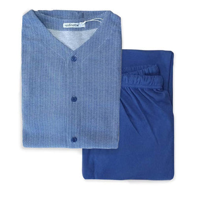 Noidinotte Pigiama da Uomo in Caldo Cotone Aperto Avanti FC002339 S31 - Passarelli Biancheria