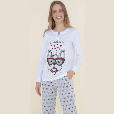 Noidinotte Pigiama Lungo Cotone Leggero da Donna FA7302 S24 - Passarelli Biancheria