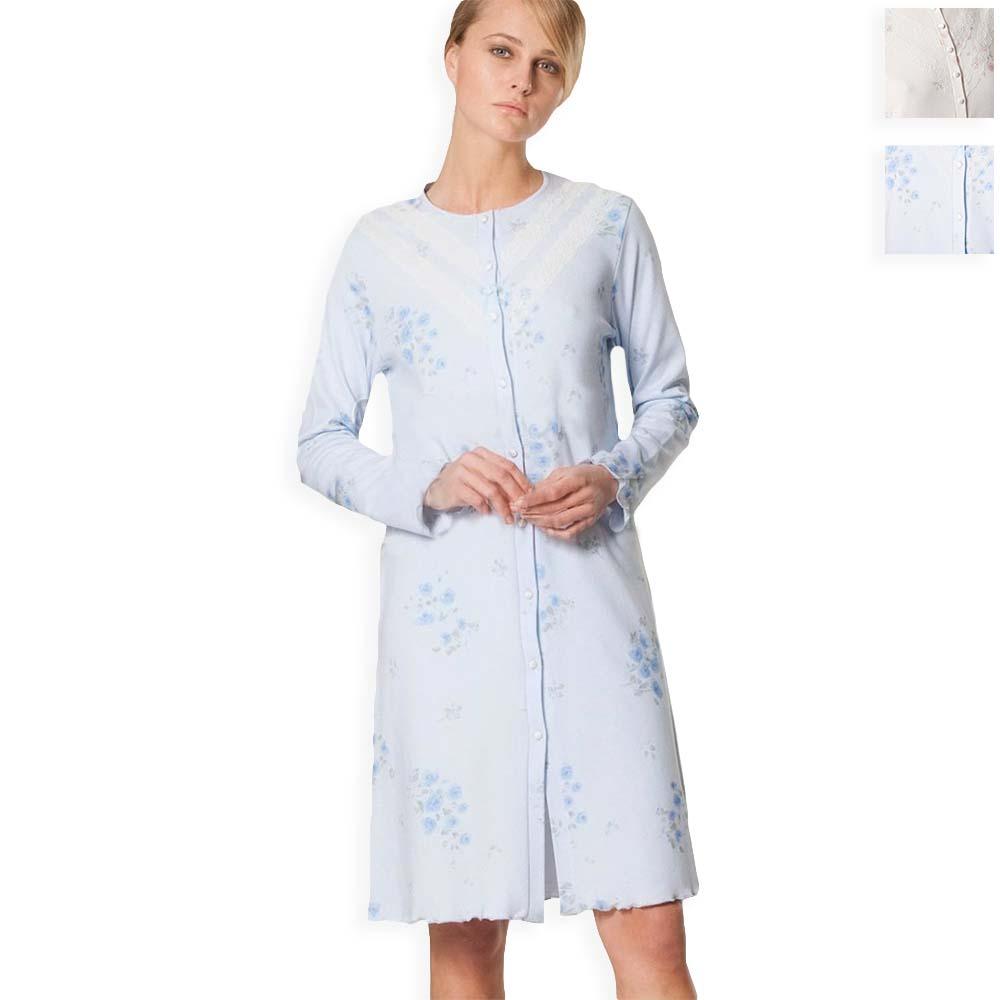 Ragno Camicia da Notte Caldo Cotone Aperta N1209W S50 - Passarelli Biancheria