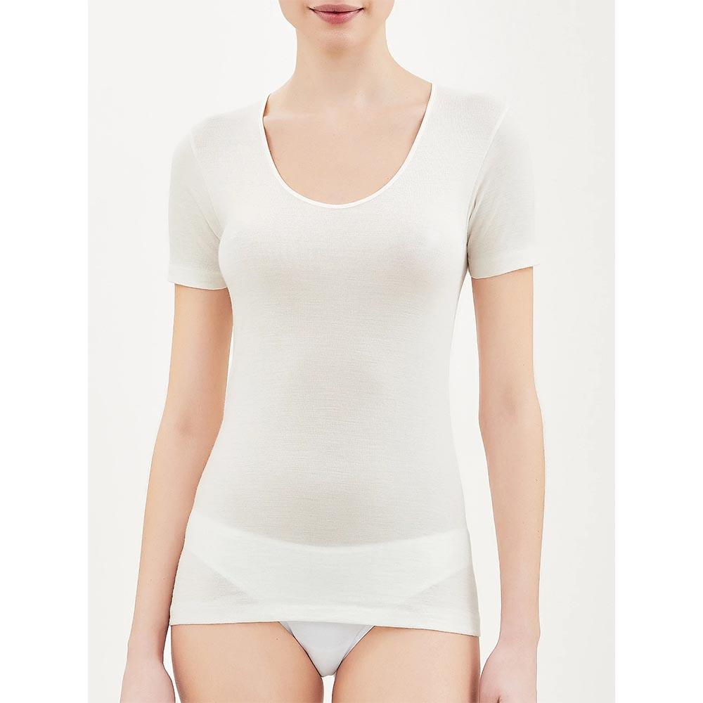 Ragno Maglia Intima da Donna Manica Corta in lana e seta 074027 S24 - Passarelli Biancheria