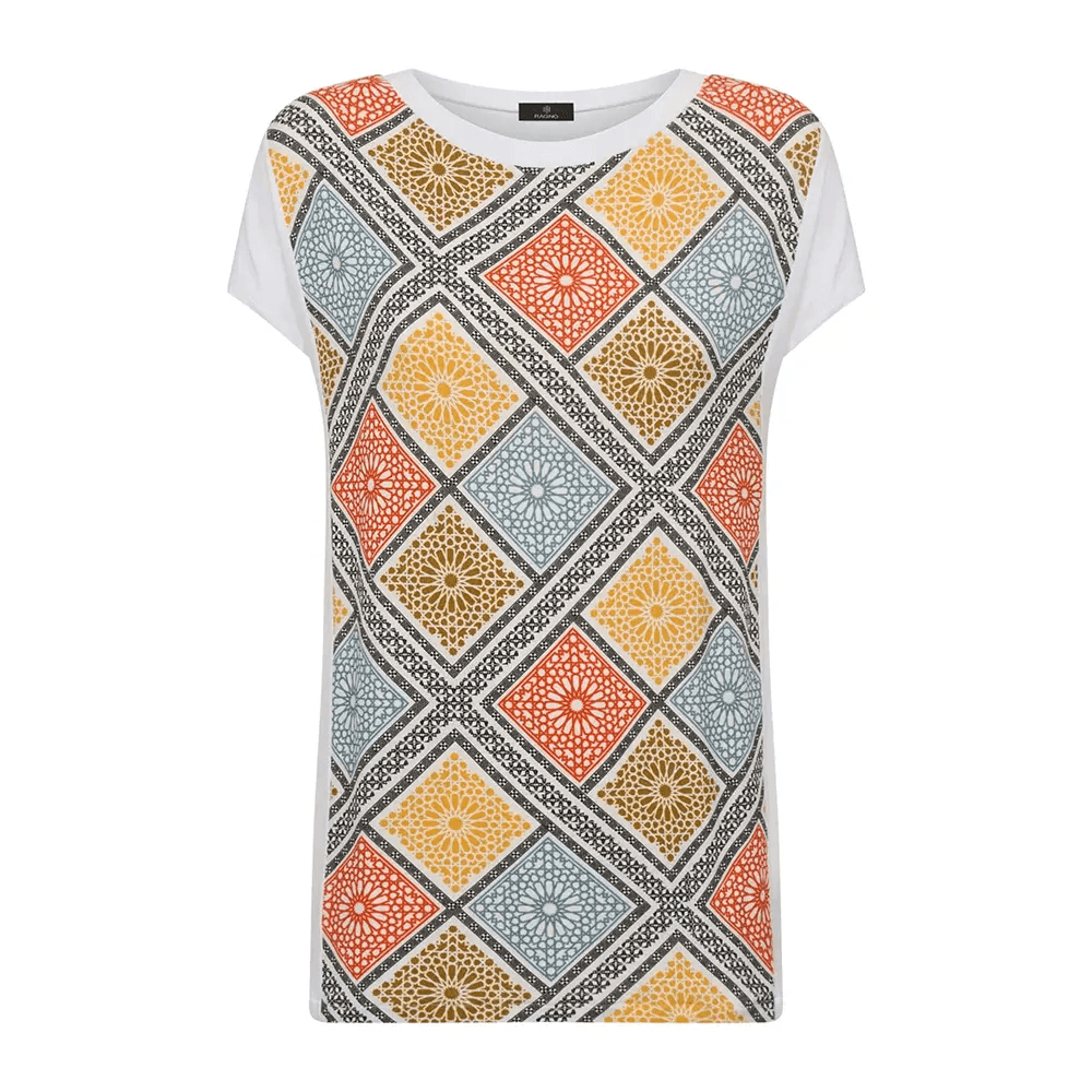 Ragno Maglietta Estiva da Donna stampata in Viscosa Summer DH86TX S27 - Passarelli Biancheria