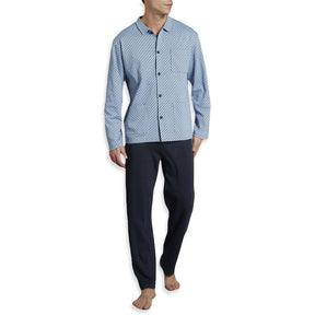 Ragno Pigiama Invernale da Uomo in Caldo Cotone Aperto con Collo U349N7 S37 - Passarelli Biancheria