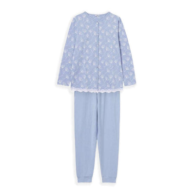 Ragno Pigiama da Donna Cotone Leggero Aperto Maniche Lunghe DC51N6 S40 - Passarelli Biancheria