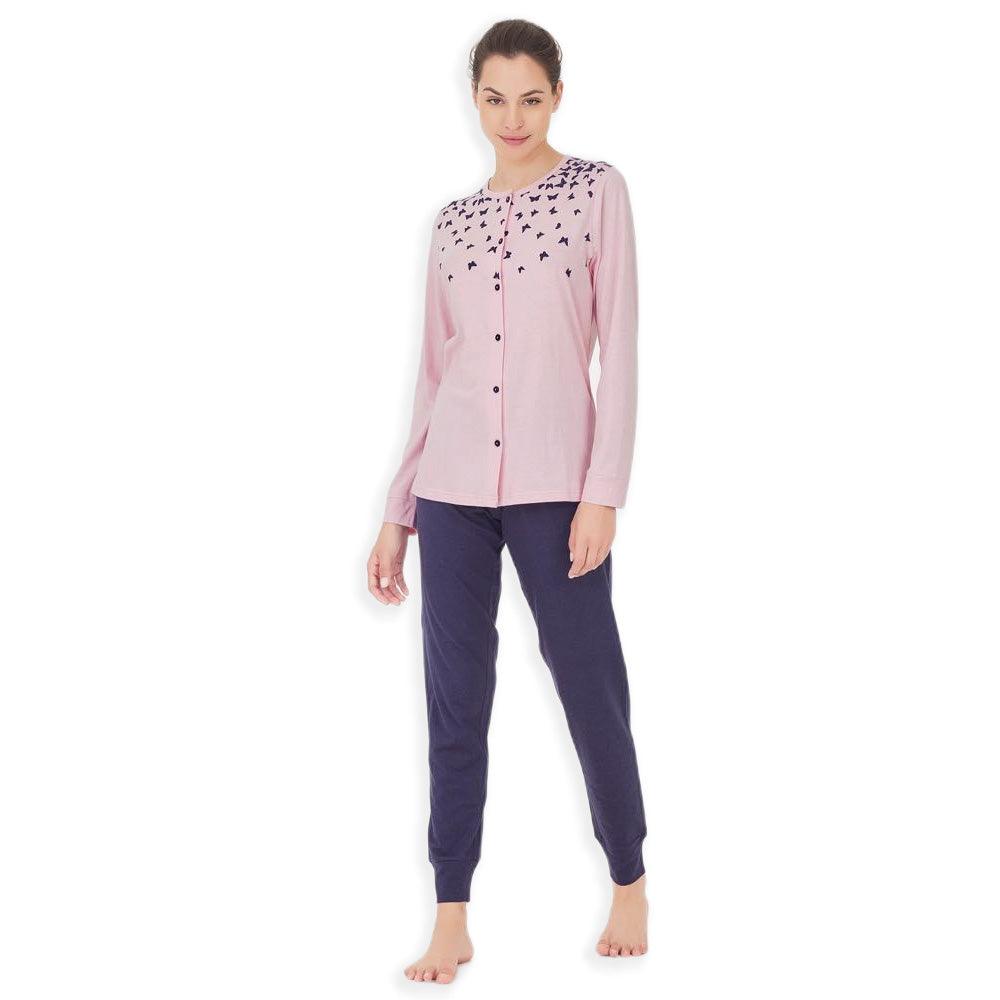 Ragno Pigiama da Donna Cotone Leggero Aperto Maniche Lunghe DC55N6 S40 - Passarelli Biancheria