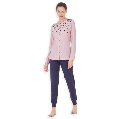Ragno Pigiama da Donna Cotone Leggero Aperto Maniche Lunghe DC55N6 S40 - Passarelli Biancheria