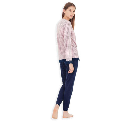 Ragno Pigiama da Donna Cotone Leggero Maniche Lunghe DC54N1 S40 - Passarelli Biancheria