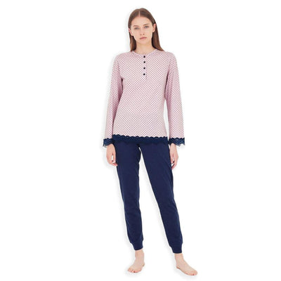 Ragno Pigiama da Donna Cotone Leggero Maniche Lunghe DC54N1 S40 - Passarelli Biancheria