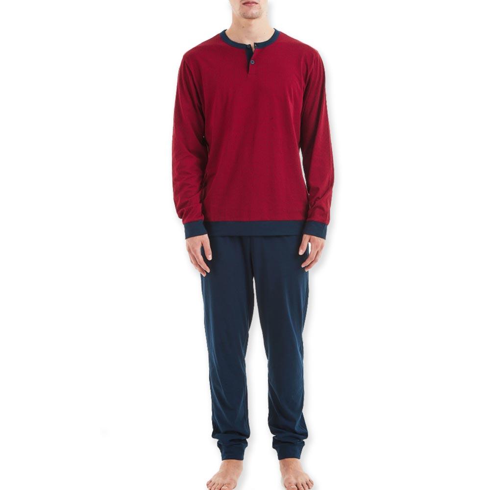 Ragno Pigiama da Uomo Cotone Leggero Maniche Lunghe U308N1 S27 - Passarelli Biancheria