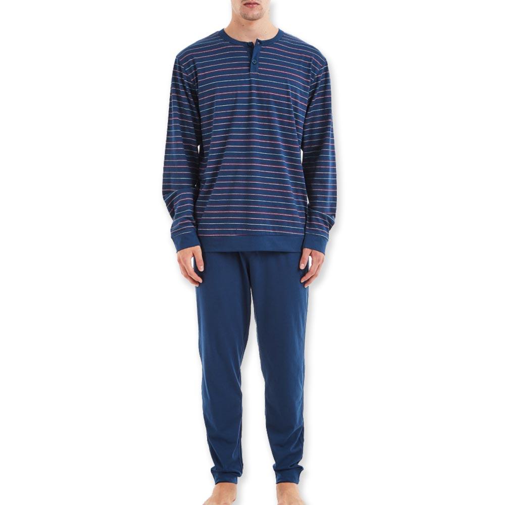 Ragno Pigiama da Uomo Cotone Leggero Maniche Lunghe U328N1 S23 - Passarelli Biancheria