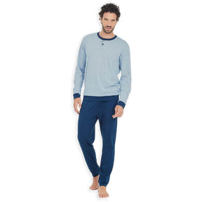 Ragno Pigiama da Uomo in Cotone Leggero Maniche Lunghe U444N1 S28 - Passarelli Biancheria