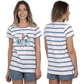 Santoro Kori Kumi Pigiama da Donna Estivo con Pantalone Corto con Maglia a Maniche Corte 54468 S22 - Passarelli Biancheria