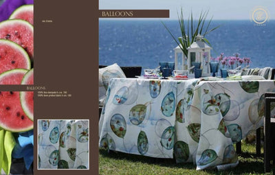 Tessitura Toscana Telerie Tablecloth in 100% Pure Linen Balloons