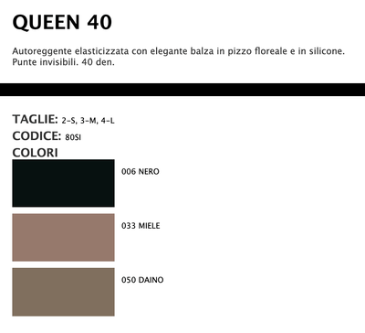 Sisi Collant Autoreggente Queen 40 Den 80SI S60 - Passarelli Biancheria