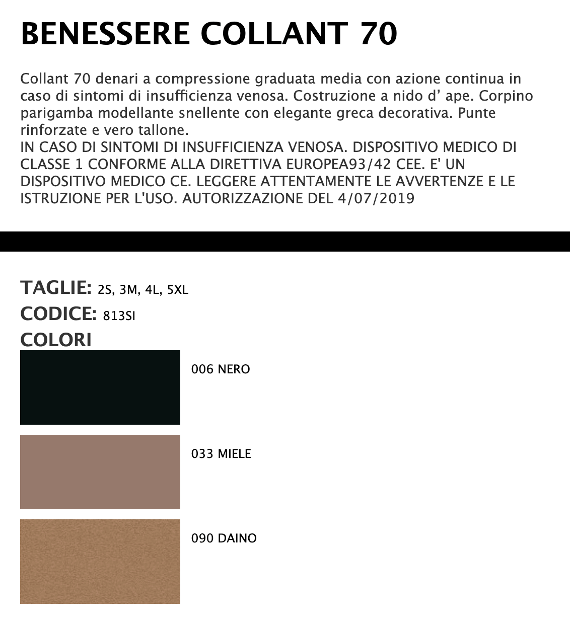 Sisi Collant Benessere 70 813SI S90 - Passarelli Biancheria