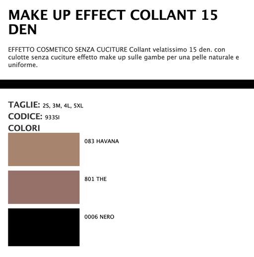 Sisi Collant Make Up Effect 15 933SI S60 - Passarelli Biancheria