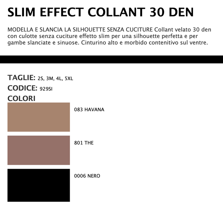 Sisi Collant Slim Effect 30 929SI S14 - Passarelli Biancheria