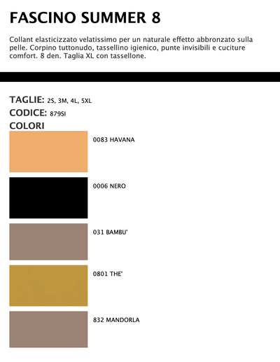 Sisi Collant Fascino / Summer 8 Den 42SI S40 - Passarelli Biancheria