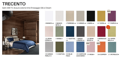 Fazzini Completo Lenzuola Matrimoniale in Raso di Cotone Finissimo Trecento S130 - Passarelli Biancheria