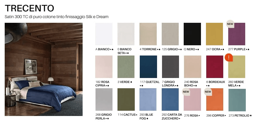 Fazzini Completo Lenzuola Matrimoniale in Raso di Cotone Finissimo Trecento S130 - Passarelli Biancheria