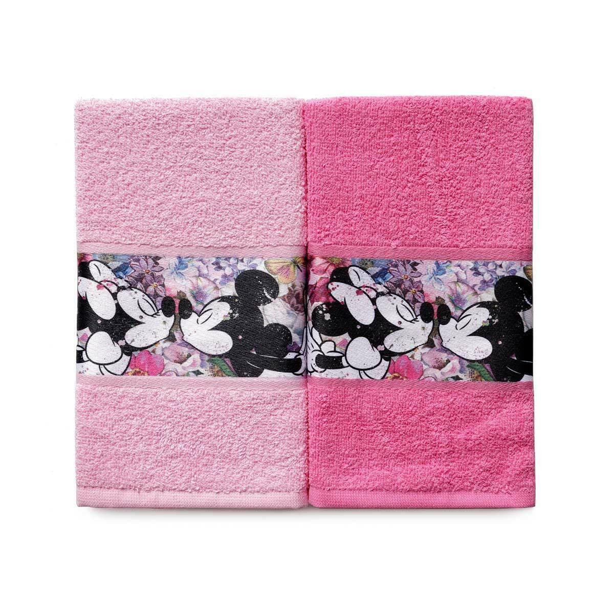 Caleffi Disney Set 2 Asciugamani Viso Personaggi Minnie D16 - Passarelli Biancheria