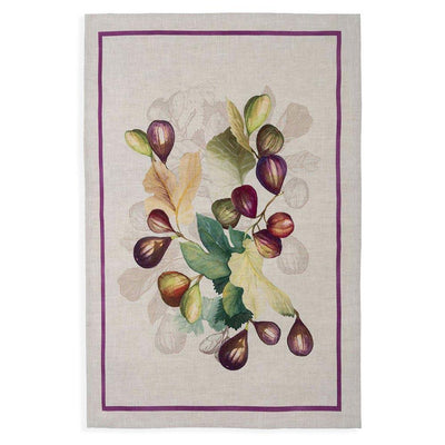 Tessitura Toscana Telerie Canovaccio Strofinaccio in lino stampa Doucers Fichi D12 - Passarelli Biancheria