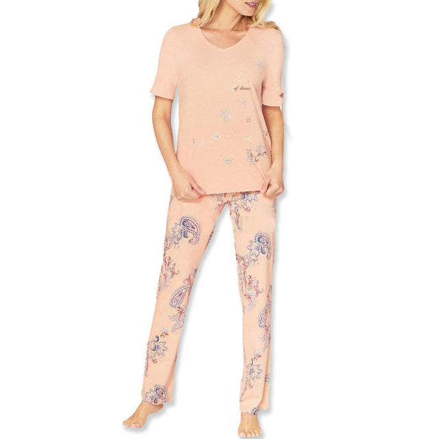 Triumph Lounge Me - Pigiama da Donna in Cotone con Maniche Corte 10202361 S38 - Passarelli Biancheria