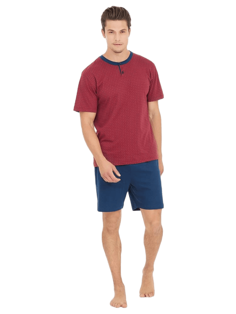 Ragno Pigiama da Uomo 3 Pezzi Maniche Corte U445NT S30 - Passarelli Biancheria