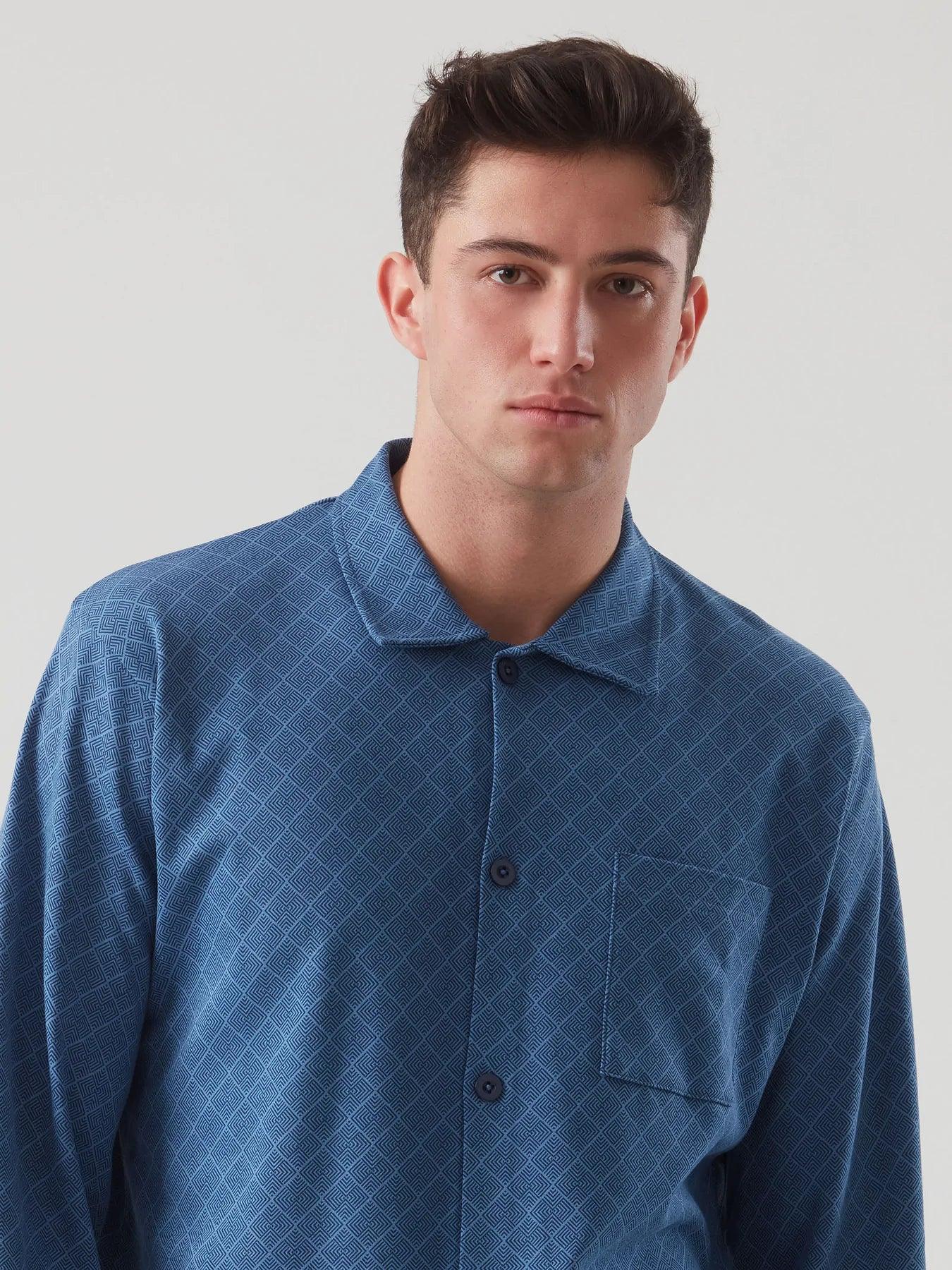 Ragno Pigiama da Uomo in Caldo Cotone Aperto U541N7 S38 - Passarelli Biancheria