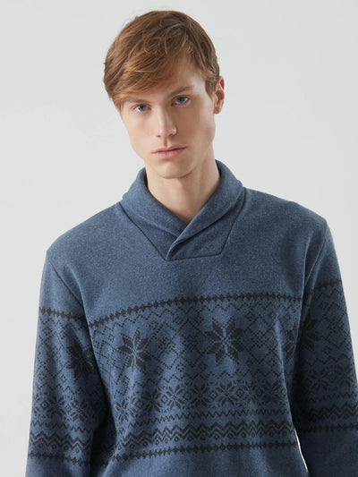 Ragno Pigiama Invernale da Uomo con Collo a Scialle U594NU S40 - Passarelli Biancheria