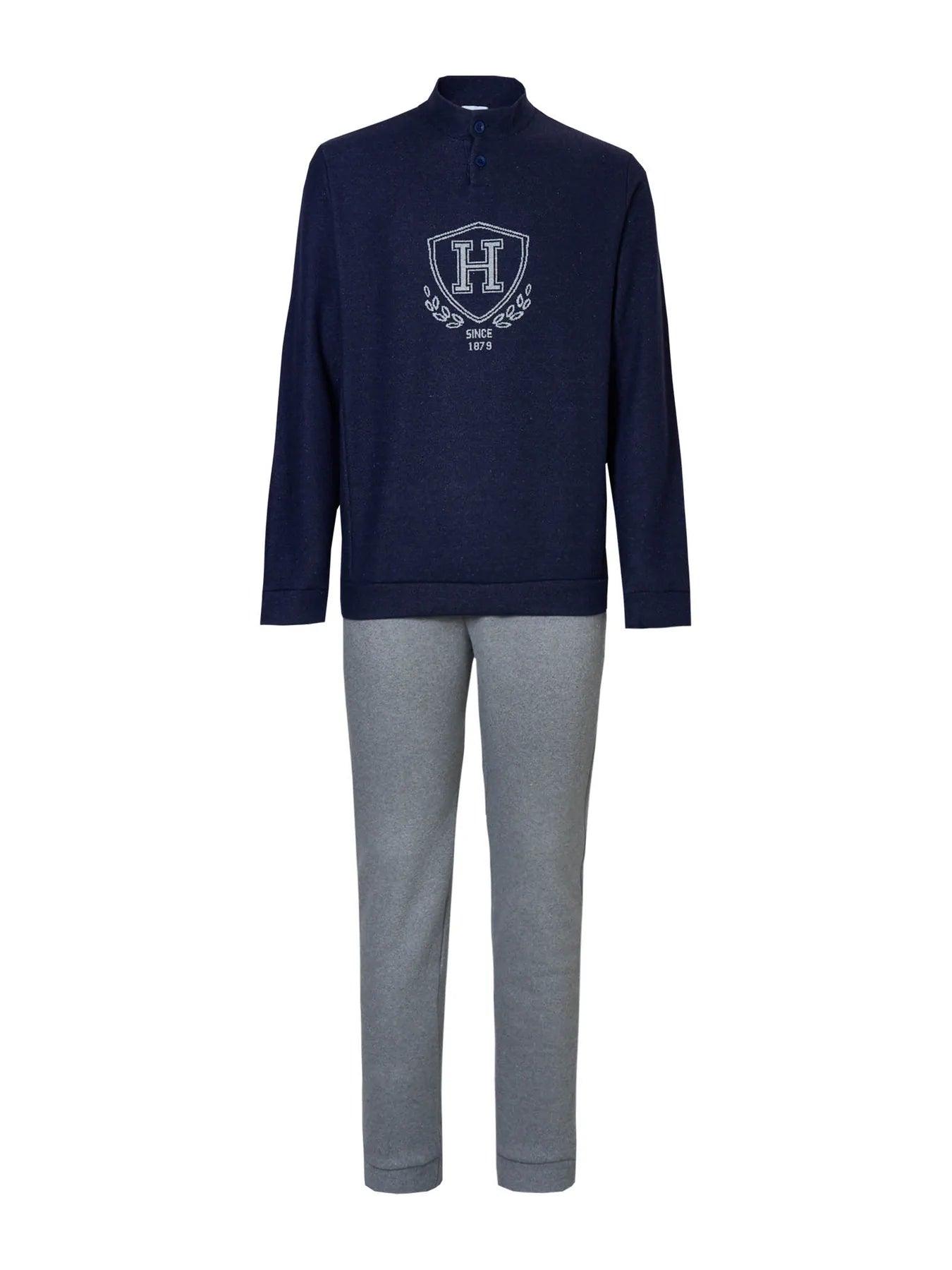 Ragno Pigiama Uomo Invernale Punto Milano Collo Alto U608N1 S38 - Passarelli Biancheria