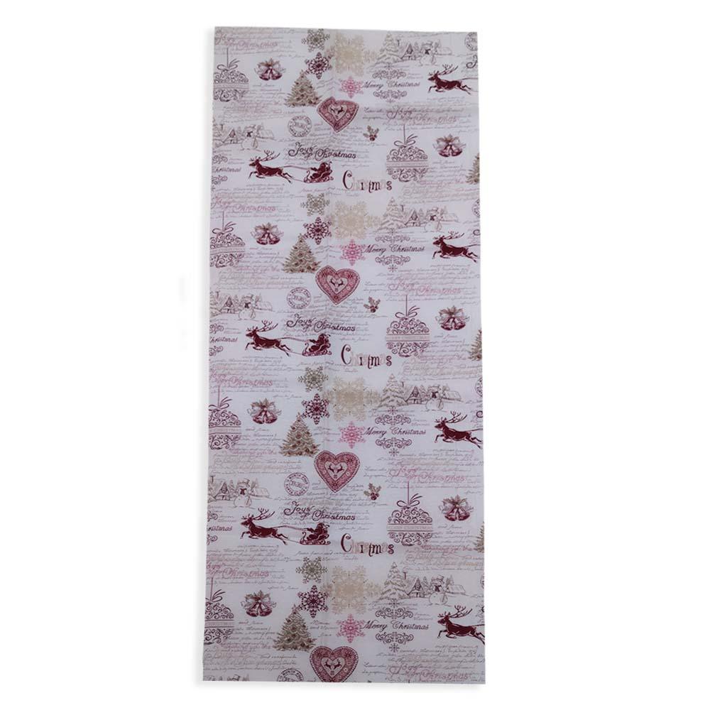 Via Roma 60 Runner Natalizio 55x150 in Gobelin Rosso S25 - Passarelli Biancheria