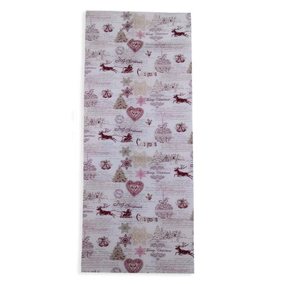 Via Roma 60 Runner Natalizio 55x150 in Gobelin Rosso S25 - Passarelli Biancheria