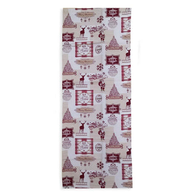 Via Roma 60 Runner Natalizio 55x150 in Gobelin Rosso S25 - Passarelli Biancheria