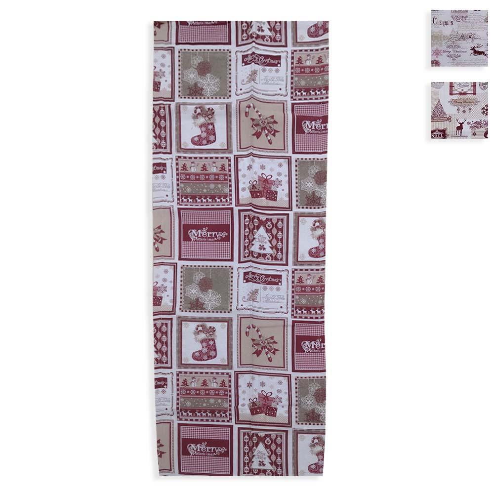 Via Roma 60 Runner Natalizio 55x150 in Gobelin Rosso S25 - Passarelli Biancheria