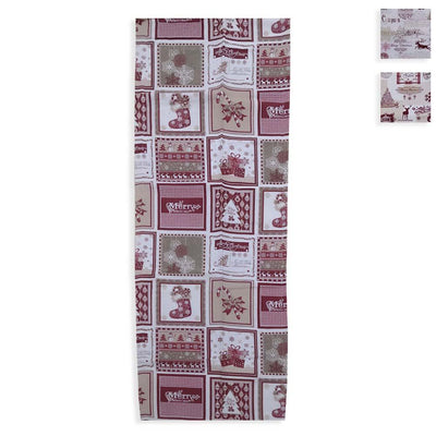 Via Roma 60 Runner Natalizio 55x150 in Gobelin Rosso S25 - Passarelli Biancheria