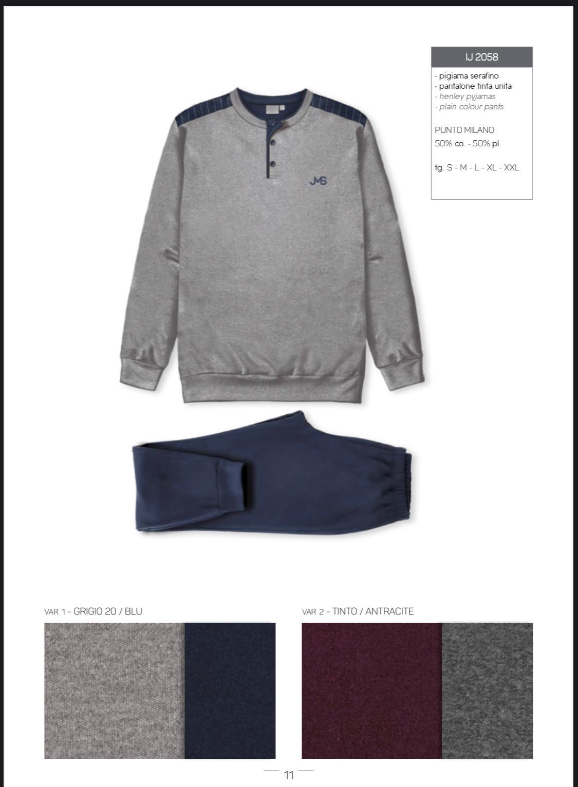 Jamas Pigiama da Uomo in Punto Milano IJ2058 S33 - Passarelli Biancheria