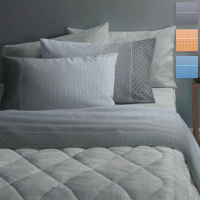 Zucchi Completo Lenzuola Matrimoniale in Percalle con Doppie Federe TIE D60 - Passarelli Biancheria