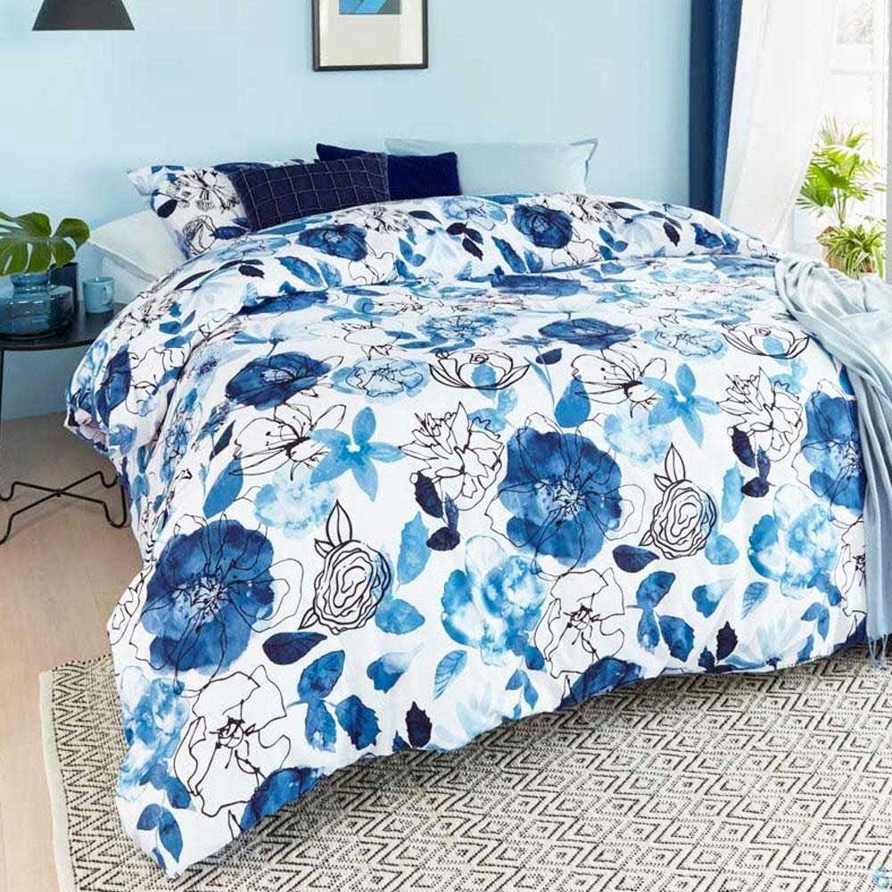 Beddinghouse Parure Copripiumino Matrimoniale Floral Sketch S90 - Passarelli Biancheria