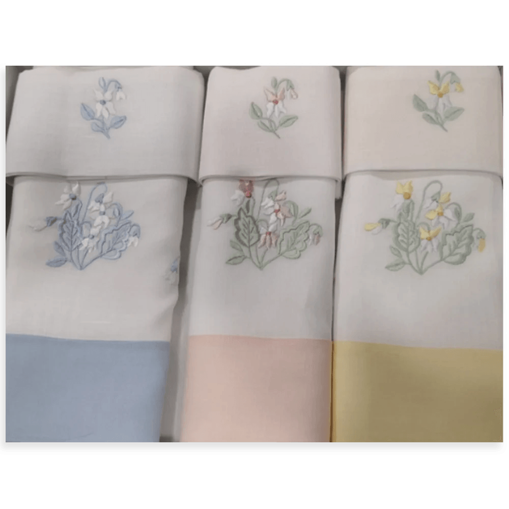 Broderie Confezione 3+3 Asciugamani Puro Lino Mammole S120 - Passarelli Biancheria