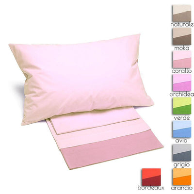 Caleffi Completo Lenzuola Copriletto Matrimoniale Bikolor D64 - Passarelli Biancheria