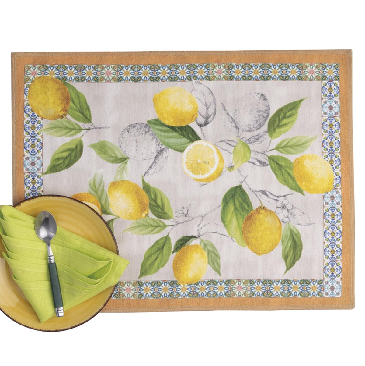 Tessitura Toscana Telerie Set 2 tovagliette americane stampate Mymat Cetara B30 - Passarelli Biancheria
