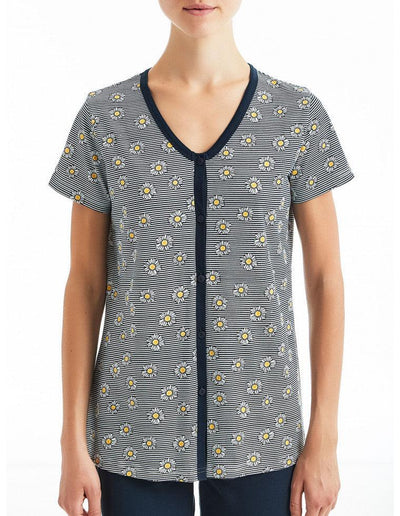 Ragno Pigiama da Donna Cotone Leggero Maniche Corte Aperto Avanti D888NU S32 - Passarelli Biancheria