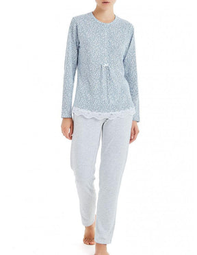 Ragno Pigiama da Donna Cotone Leggero Maniche Lunghe D896N1 S32 - Passarelli Biancheria