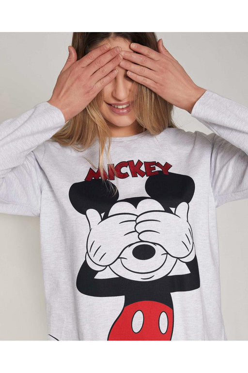Disney Pigiama Donna Invernale in Caldo Cotone Felpato Stampa Minnie&Mickey  Art.. 60557